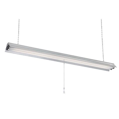 2 Light Gray Textured Fluorescent Shop Lights 48 In Plug In 5 Ft