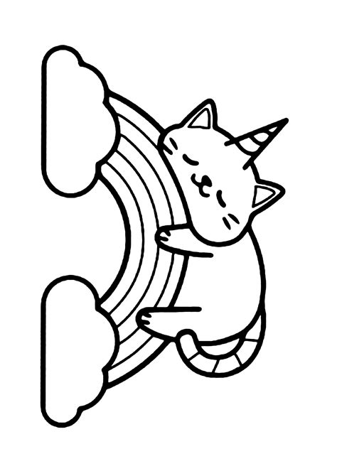 Gatinho Unicórnio Para Colorir Imprimir Desenhos