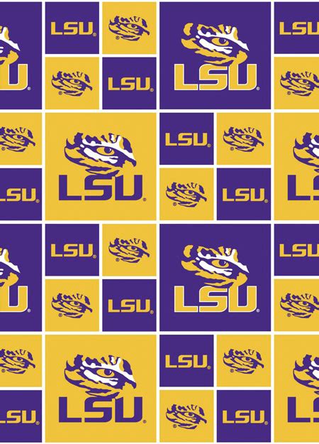 Lsu Louisiana State University Tigers Cotton Fabric Print Slsu020s