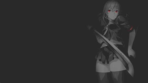 wallpaper black white women dark blades sword artwork anime girls red 1920x1080