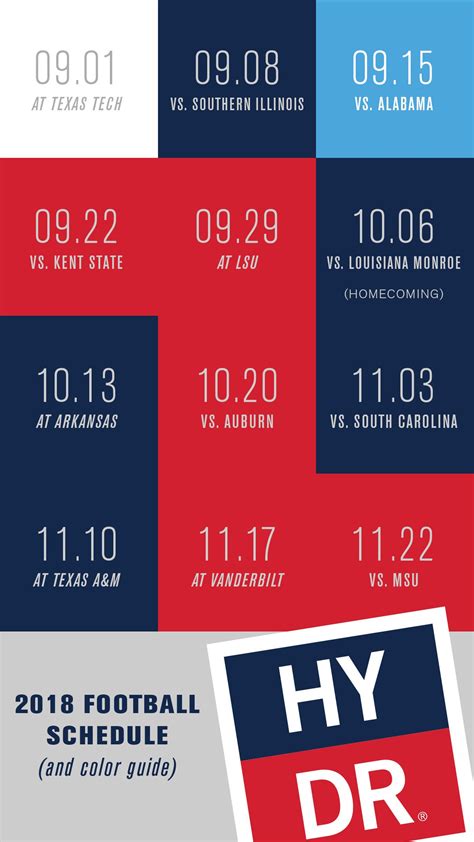 The Football Schedule Is Shown In Red White And Blue