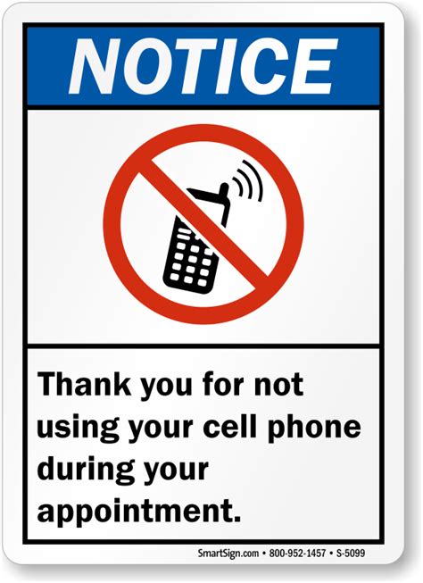 Thank You For Not Using Cell Phones Sign Best Prices