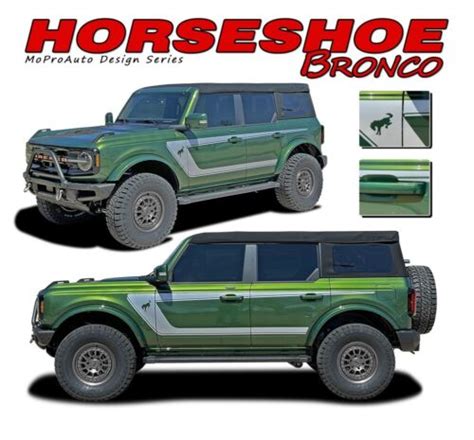 Horseshoe Full Size 2021 2023 Ford Bronco Side Door Hood Decals Stripes
