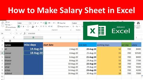 How To Make Salary Sheet In Excel Payslip In Excel Salary Banane Ka