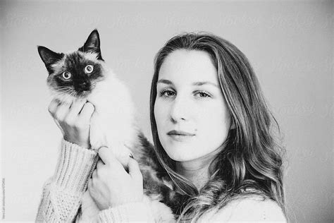 Beautiful Woman With His Cat By Stocksy Contributor Vera Lair Stocksy