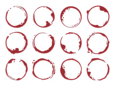 Premium Vector Wine Stain Glass Circle Illustrations
