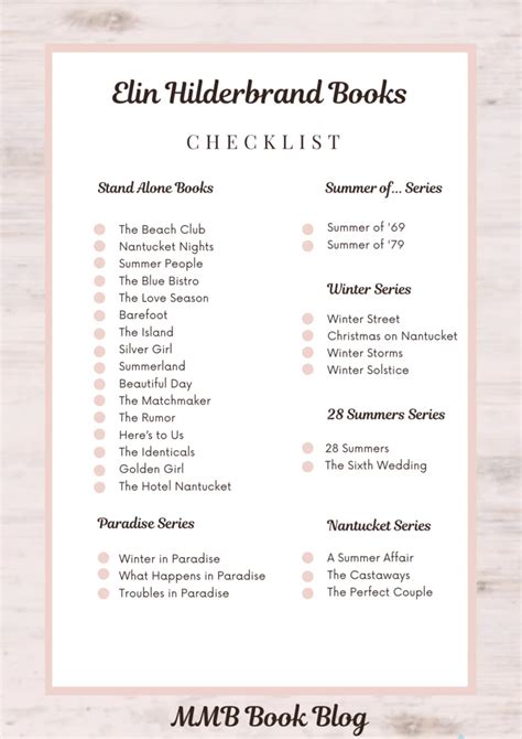 Elin Hilderbrand Books In Order Complete Guide And Checklist