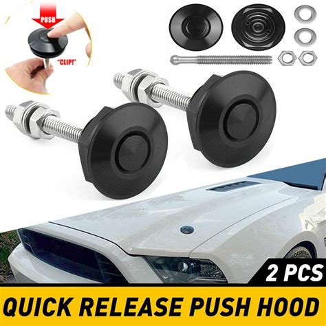 X Push Button Quick Release Hood Bonnet Pins Lock Clip Car Bumper Latch Kit Ebay