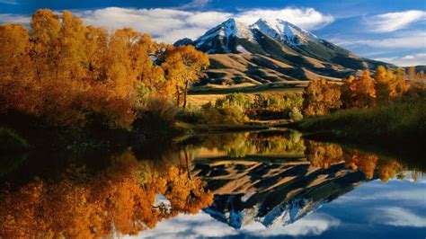 🥇 Landscapes Trees Autumn Lakes Reflections Montana Bing Wallpaper