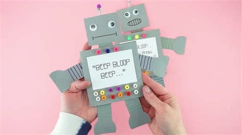How To Make A Paper Robot Easy Fathers Day Card Idea For Kids Diy