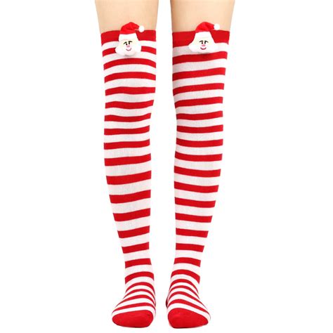 Thigh High Stockings Plus Size Christmas High Long Stockings Over Knee Socks Christmas Party