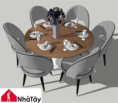 Nhatay Combo Dining Table Modern Stylist 20 Sketchup Models For