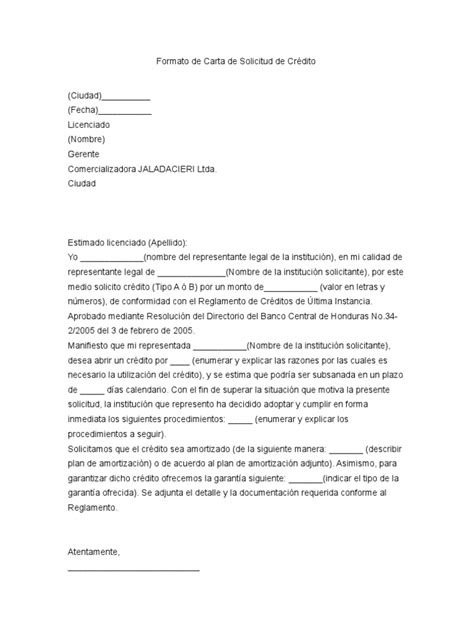 Carta Solicitud De Credito Servicio Financiero Y Comercial Business