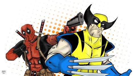 Wolverine And Deadpool By Drewnobleart On Deviantart