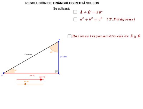 Resolución De Triángulos Rectángulos Geogebra