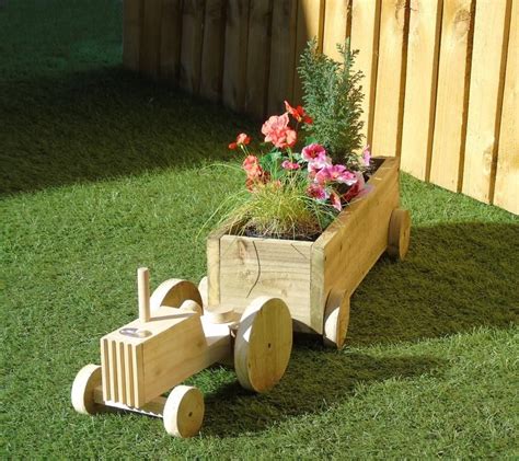 Tractor Trailer Wooden Garden Planter Plant Pot Display Etsy Garden