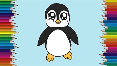 How To Draw A Baby Penguin Cute And Easy Penguin Cartoon Drawing Step