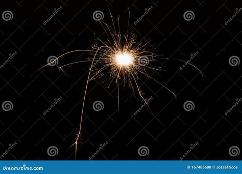 Burning Sparkler Fireworks For Holidays Includes Christmas Happy New