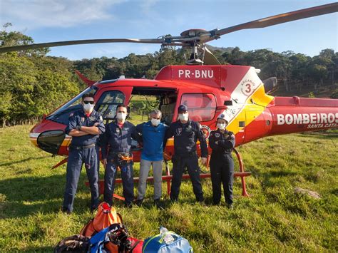 Homem Resgatado Pela Equipe Do Helic Ptero Arcanjo Ap S Queda De