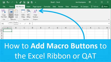 How To Add Macro Buttons To The Excel Ribbon Or Quick Access Toolbar