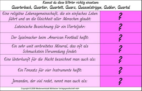 Hoppsala, ein projekt von »» familyconcepts. Wörterrätsel: Wörter mit qu 3 - Medienwerkstatt-Wissen ...