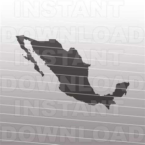 Mexico Svg Filemap Of Mexico Outline Svg Vector Clip Art For Etsy