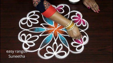 The significance of the pongal pulli kolam. Amaging & beautiful color Pongal kolam ||easy n simple ...