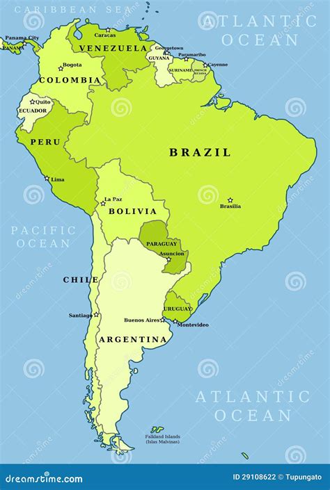 South America Maps With Capitals