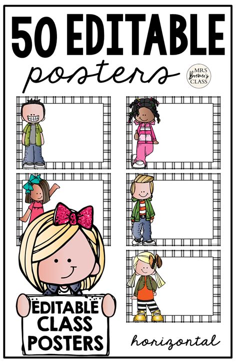 Editable Class Posters Charts Featuring Melonheadz Kidlettes Mrs