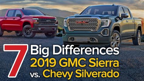 7 Differences Between The 2019 Gmc Sierra And Chevrolet Silverado The