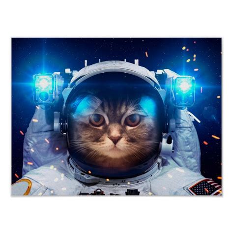 Cat Astronaut Cats In Space Cat Space Poster In 2021