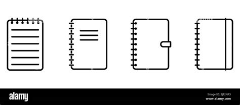 Note Book Linear Icons Note Book Outline Icon Set Of Notepad Symbols