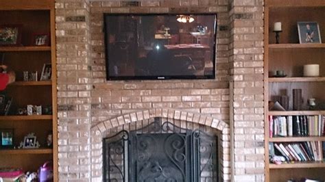 Tv Mounting Service On Brick Fireplace Merissa Abney
