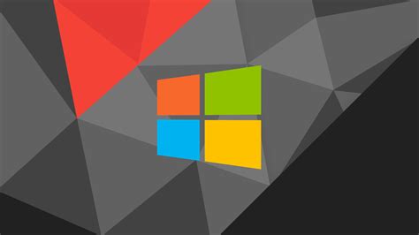 Abstract Low Poly Minimalism Windows Logo Windows 10 Operating