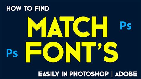How To Match Fonts From Jpeg File In Photoshop Match Font Photoshop