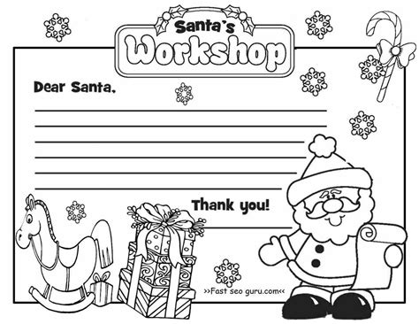 Free Printable Letter To Santa Coloring Page Web Santa Claus Coloring
