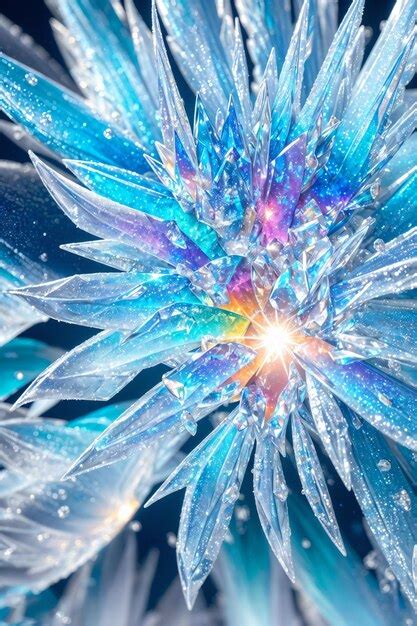 Premium Ai Image Colorful Ice Crystals