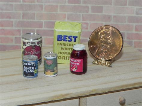 Dollhouse Miniature Groceries Grits Canned Food Jam 112 Scale Etsy