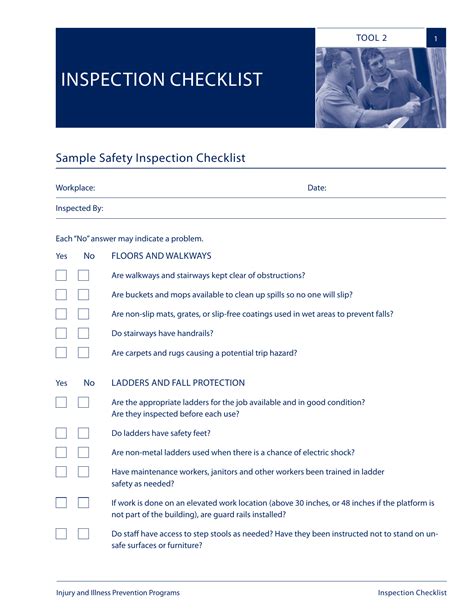 Workplace Inspection Checklist Sample