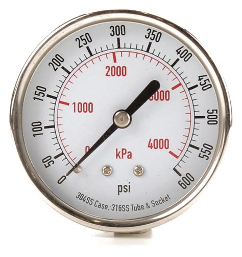 Grainger Approved Pressure Gauge 0 To 600 Psi 0 To 4000 Kpa Range 1