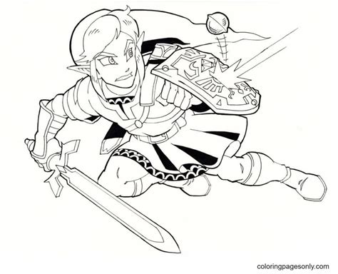 Link From Legend Of Zelda Wind Waker Coloring Page Free Printable