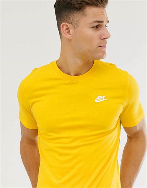 Nike Club Logo T Shirt In Yellow Asos