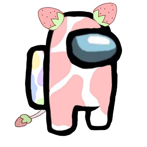 Among Us Amongus Space Suit Strawberry Cow Strawberrycow Cowprint Rainbow Pink