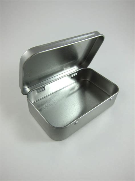 3 Steel Metal Boxes Hinged Rectangular Tins By Snugglymonkey