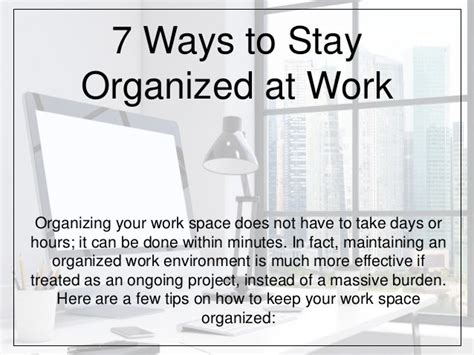 7 Ways To Stay Organized At Work