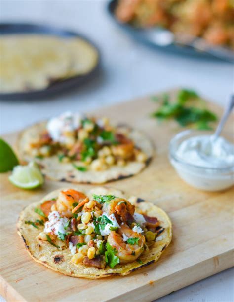 If catfish is not available, use any firm white fish such as cod, tilapia, or grouper. Street-Style Shrimp Tacos with Corn, Bacon and Lime Crema ...