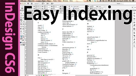 Examples of academic indexing services are zentralblatt math, chemical abstracts and pubmed. InDesign cs6 Indexing - Tutorial on how to create an Index ...