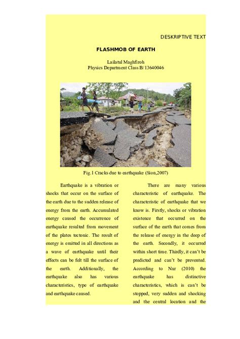 If you are stuck with writing or missing ideas, scroll down and find inspiration in the best. (DOC) Essay Descriptive "Earthquake" | Lailatul Maghfiroh ...