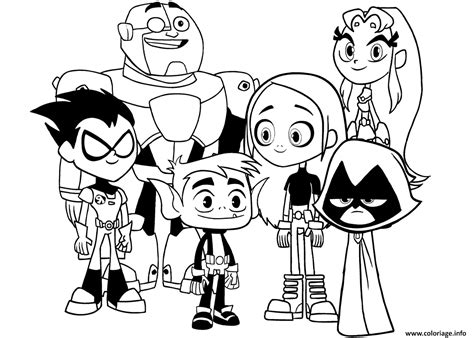 Coloriage Teen Titans Go Personnages Film Jecolorie Com