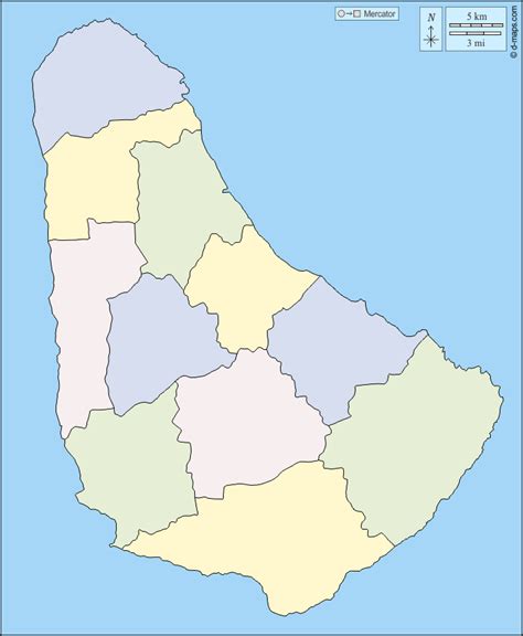 Barbados Free Map Free Blank Map Free Outline Map Free Base Map
